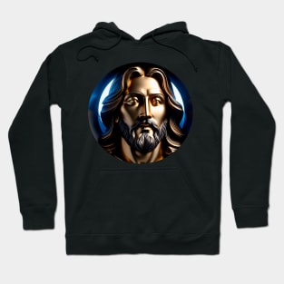 The face of Jesus in golden sculpture  style Hoodie